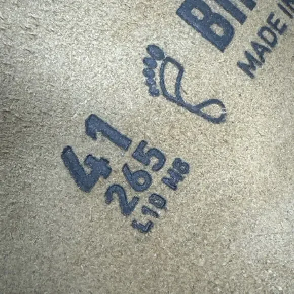 Birkenstock Arizona Slippers Birko Flor Nubuck Stone Size 41 - Picture 10 of 11